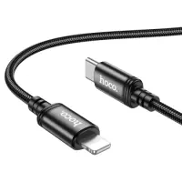 Data Cable Hoco X89 Wind USB-C  to Lightning 2.4A Braided 1m Black