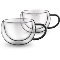 Set of 2 Cappuccino Glasses VASO Lamart LT9114 Double-Walled Glass 270ml Black

