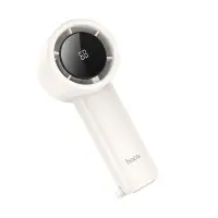 Hoco HX63 Fashion Portable Handheld Fan 2000mAh 5 Airflow Speeds 9200Rpm with Digital Display White