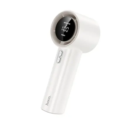 Hoco HX64 Hurricane Portable Handheld Fan Ultra Quiet 3600mAh 5 Airflow Speeds with Digital Display White