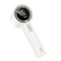 Hoco HX64 Hurricane Portable Handheld Fan Ultra Quiet 3600mAh 5 Airflow Speeds with Digital Display White