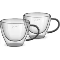 Set of 2 Cappuccino Glasses VASO Lamart LT9117 Double-Walled Glass 190ml Black

