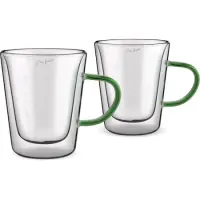 Set of 2 Tea Glasses VASO Lamart LT9118 Double-Walled Glass 300ml Green

