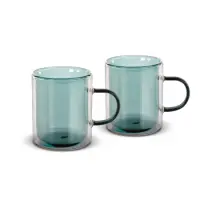 Set of 2 Tea Glasses VASO Lamart LT9122 Double-Walled Glass 350ml Green

