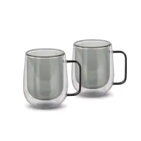 Set of 2 Tea Glasses VASO Lamart LT9123 Double-Walled Glass 250ml Black

