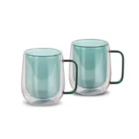 Set of 2 Tea Glasses VASO Lamart LT9124 Double-Walled Glass 250ml Green

