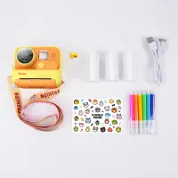 Hoco DV200 Kids Dual HD Camera 2.0" Screen 800mAh able to Print Photos Yellow-Orange