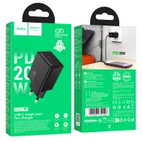Travel Charger Hoco N68 Nuevo Single Port PD20W USB-C 5V 3.0A Black
