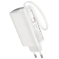 Power Bank Hoco J148 Handy 5000mAh PD20W QC3.0A Charger with 1xUSB-C Port and 1xUSB-C Cacle White