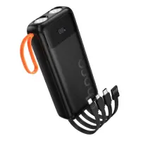 Power Bank Hoco J151A Spirit 20000mAh with 4 Output Cables, Flashlight and LED Display Black