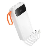 Power Bank Hoco J151A Spirit 20000mAh with 4 Output Cables, Flashlight and LED Display White