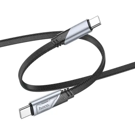 Data Cable Hoco U119 USB-C to USB-C 60W 3A Fast Charging Armor Style Braided Black 1.2m