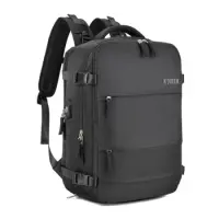 Cabin Travel Backpack N'oveen CTB400 with External USB Port and Ergonomic Straps and Padded Back for Comfort Black