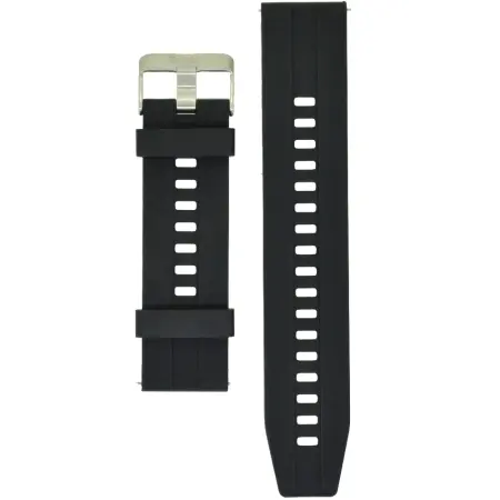Watchband Hoco 20mm Universal Black Silicon Band with Silver Buckle