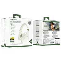 Wireless Foldable Headphones Stereo Acefast H4 500mAh v5.3 ANC AUX USB-C IPX4 Beige