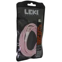 Data and Charging Cable Leki Black Concept USB-C to Lightning Braided Pink 2m