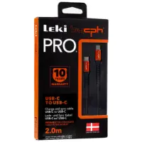 Data and Charging Cable Leki Pro Reinforced Cable and Ports 100W USB-C  to USB-C 2m Black