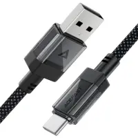 Data Cable Acefast C12-04 USB-A  to USB-C 3A Fast Charge USB2.0 Braided Black 1.2m