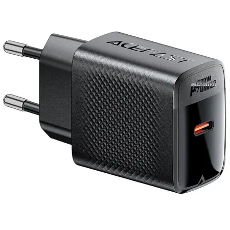 Travel Charger Acefast A102 Fast Charging USB-C PD30W QC3.0 GaN Black