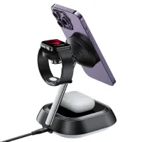 Acefast E16 3-in-1 20.5W Wireless Charging Desktop Stand for Charging 3 Devices with LED Lighting Black