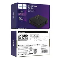 Hoco DQ09 Barco TV Box 4K UHD 60Fps with WiFi RJ45 4GB RAM+64GB ROM v5.0 Android 12 Not compatible with Cosmote TV and Netflix app