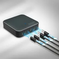 Yenkee YAC 4100 Desk Charger / Power Station with 4 Charging Outputs 2xUSB-C and 2xUSB-A  PD QC 100W Black