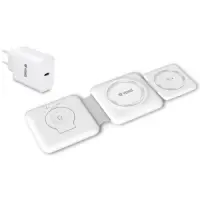 Wireless Foldable Charger Pad for Apple Devices Yenkee YAC 5330 3-in-1 15W White