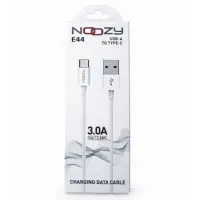 Charging Data Cable Noozy Flow E44 USB to USB-C 3.0A White 1m