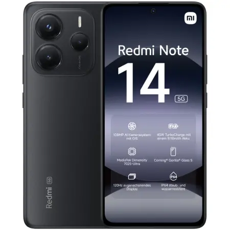 Xiaomi Redmi Note 14 Dual Sim 6.67" 5G 8GB/256GB NFC IP64 Midnight Black