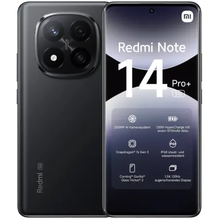 Xiaomi Redmi Note 14 Pro+ Dual Sim 6.67" 5G 8GB/256GB NFC IP68 Midnight Black