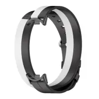 Watchband Xiaomi Leather Double Strap for Smart Band 8 / Smart Band 9 Black and White BHR7311GL