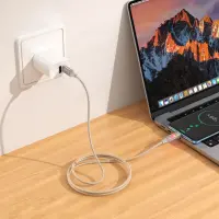 Cable Hoco U144 USB-C  to USB-C 60W Fast Charging 3A with Lighting Braided Gold 1.2m