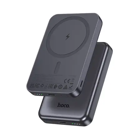 Power Bank Hoco J160 5000mAh with Wireless Charging 5W and USB-C Port 5V/2A and LED Battery Indicator Grey