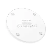 Wireless Charger Borofone BQ40 Crown Magnetic Magsafe 15W with USB-A Cable White