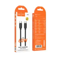 Cable Hoco X115 Surpass USB-C to USB-C PD60W 3.0A Black 1m