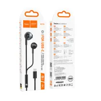 Hands Free Hoco M115 Sagacious USB-C Universal Earphones Hi-Fi Stereo with Microphone Black 1.2m
