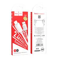 Cable Hoco X88 Gratified USB-A  to Lightning 2.4A White 2m