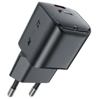 Travel Charger Acefast A73 Mini Fast Charging 1xUSB-C PD20W QC3.0 GaN Black
