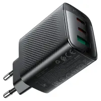 Travel Charger Acefast A108 Fast Charging 2xUSB-C + 1xUSB-A PD67W GaN Black