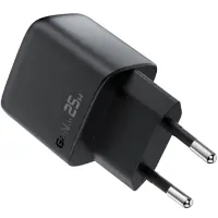 Travel Charger Acefast A114 Fast Charging 1xUSB-A + 1xUSB-C PD25W QC3.0 GaN with LED Digital Display Black