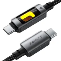 Cable Acefast C21-03 USB-C  to USB-C 60W 3A Fast Charge USB2.0 with Gradient Lighting Braided Black 1.2m