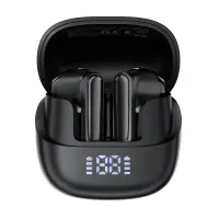 Wireless Earphones Hands Free Acefast W2 TWS v5.4 400mAh 8hr Working Time ANC with 4-Mic ENC Technology IPX4 and LED Digital Display Black