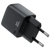Travel Charger Acefast A113 Fast Charging USB-C PD20W GaN with Digital Display Black