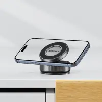 Mobile Phone Magnetic Desktop Holder Acefast E27 with Powerfull Magnets and Free Rotation Grey