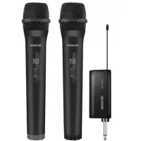 Set of Wireless Microphones Sencor SSS WM20 with 6.3mm Jack Bluetooth Receiver and Range up to 20m
