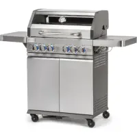 Gas Grill Fieldmann FZG 3025 4+1+1 with 4x Main Burners and 1x Side Burner, Infared Burner,  Cast Iron Plate and Grate and Thermometer