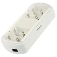 Battery Charger Panasonic BQ-CC15 Universal 4 Slots and Full Charge Detection Fast 6hr Charge Compatible with AA/AAA/C/D/9V Batteries.