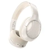 Wireless Foldable Headphones Stereo Acefast H5 500mAh v5.4 ANC AUX with Microphone Milky White