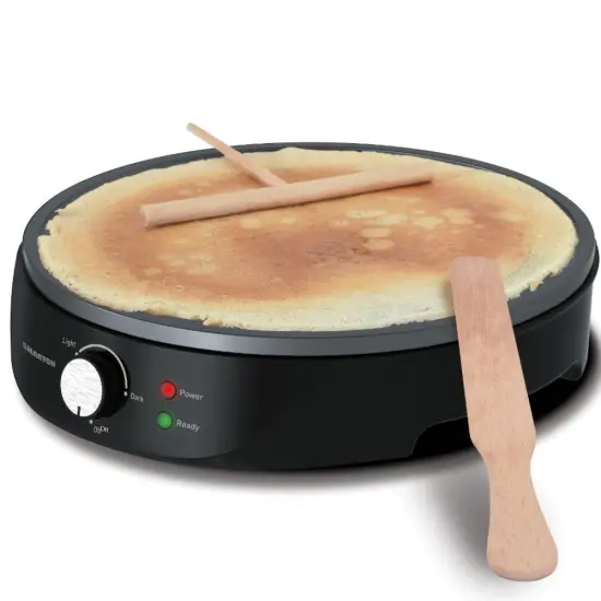 Crepe/Pancake Maker Smarton CM 300 1200W with Adjustable Temperature Non-stick Surface 30cm and Wooden Tools Black