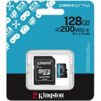 Micro SDXC 128GB Kingston CanvasGo+ Class 10 with Adapter up to 200Mb/s SDCG4/128GB